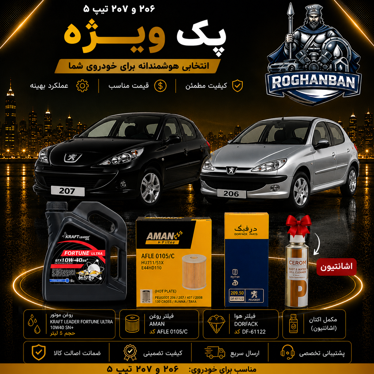 ChatGPT Image Aug 2, 2026, 01_32_58 PM پک ویژه تعویض روغن 206 و 207 تیپ 5 - تصویر 1